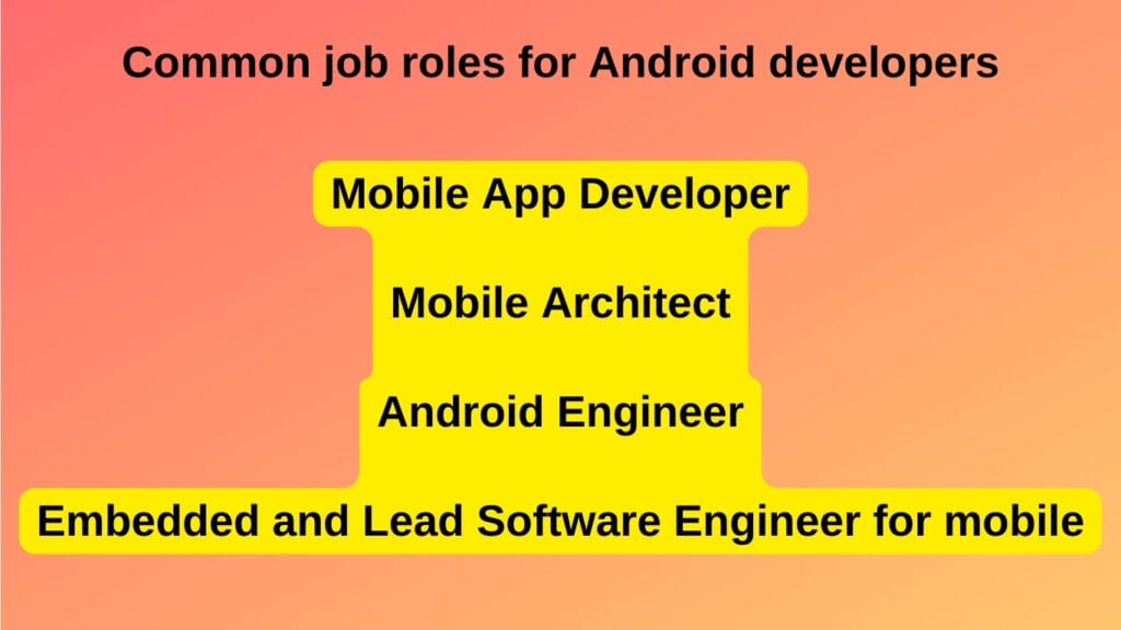 Common job roles for Android developers