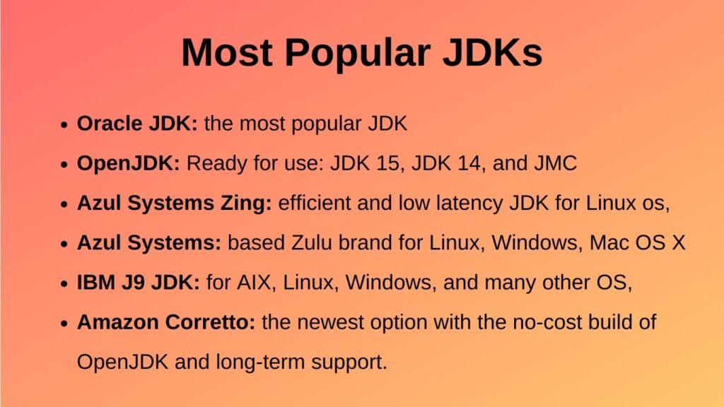 Most Popular JDKs