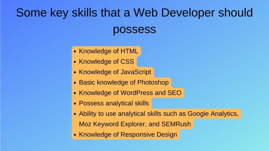 Необходимые навыки и знания для веб-разработчика