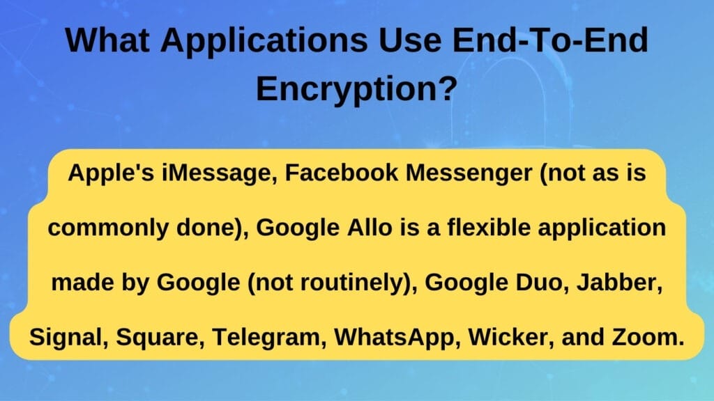 What Applications Use End-To-End Encryption