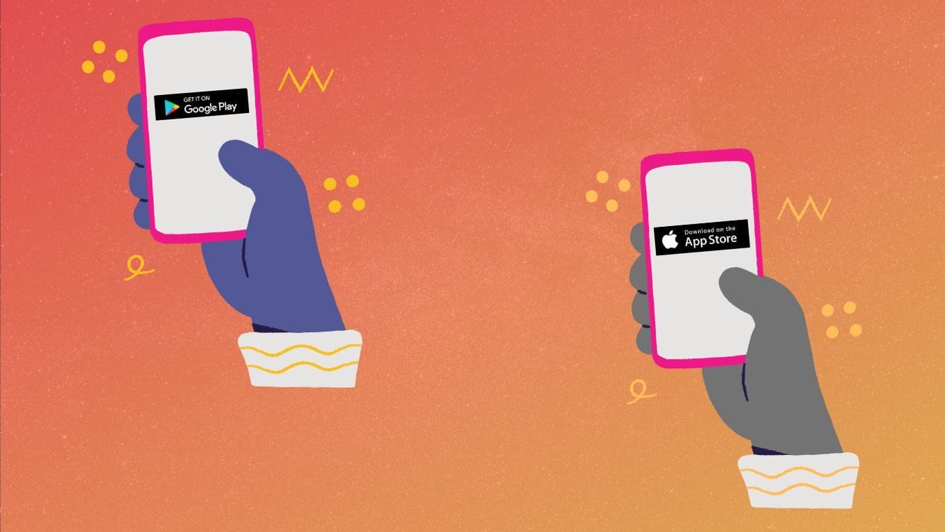 App Store для iOS или Google Play для Android